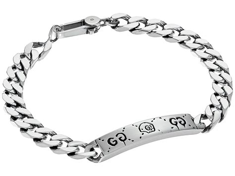 guccighost chain bracelet in silver